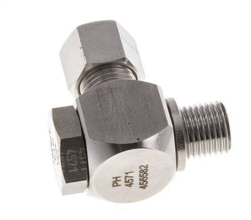 8L & G1/4'' Stainless Steel Swivel Joint Cutting Fitting with Male Threads 315 bar Rotatable ISO 8434-1