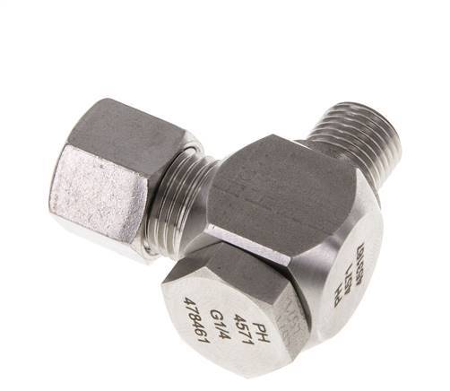 10L & G1/4'' Stainless Steel Swivel Joint Cutting Fitting with Male Threads 315 bar Rotatable ISO 8434-1