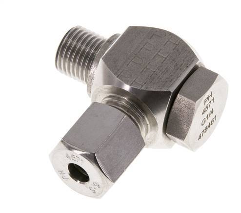 6S & G1/4'' Stainless Steel Swivel Joint Cutting Fitting with Male Threads 400 bar Rotatable ISO 8434-1