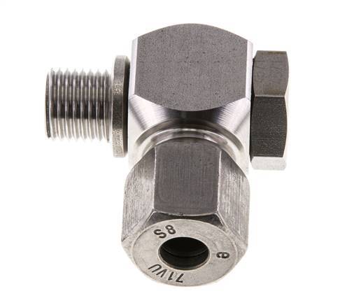 8S & G1/4'' Stainless Steel Swivel Joint Cutting Fitting with Male Threads 400 bar Rotatable ISO 8434-1