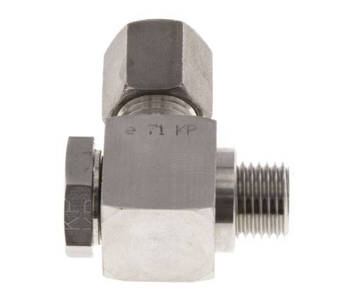 6S & G1/4'' Stainless Steel Swivel Joint Compression Fitting with Male Threads 400 bar Rotatable ISO 8434-1