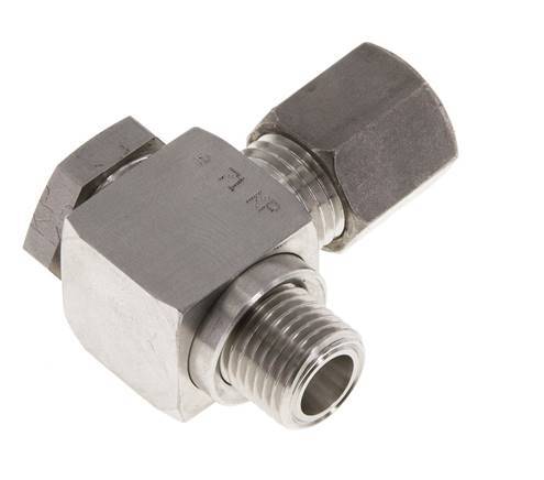 6S & G1/4'' Stainless Steel Swivel Joint Compression Fitting with Male Threads 400 bar Rotatable ISO 8434-1