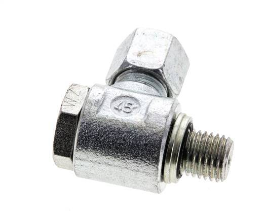 8L & M12x1.5 Zink plated Steel Swivel Joint Cutting Fitting with Male Threads 315 bar NBRO-ring Rotatable ISO 8434-1