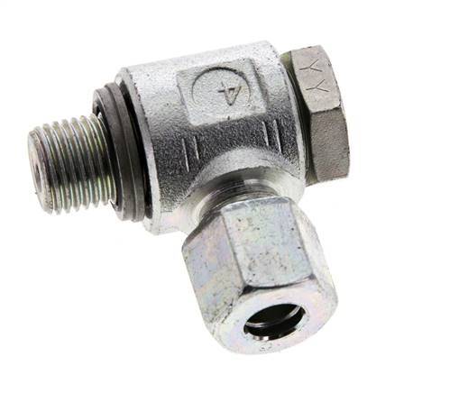 8L & G1/4'' Zink plated Steel Swivel Joint Cutting Fitting with Male Threads 315 bar NBRO-ring Rotatable ISO 8434-1