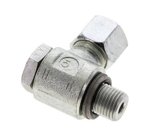 10L & G1/4'' Zink plated Steel Swivel Joint Cutting Fitting with Male Threads 315 bar NBRO-ring Rotatable ISO 8434-1