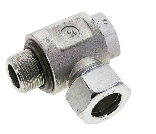 22L & G3/4'' Zink plated Steel Swivel Joint Cutting Fitting with Male Threads 160 bar NBRO-ring Rotatable ISO 8434-1