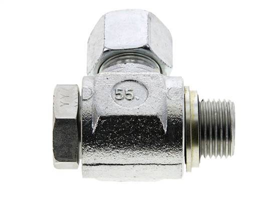 14S & G1/2'' Zink plated Steel Swivel Joint Cutting Fitting with Male Threads 400 bar NBRO-ring Rotatable ISO 8434-1