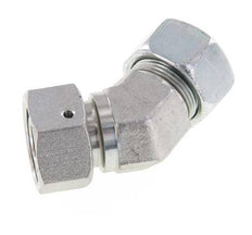 18L Zink plated Steel 45deg Elbow Cutting Fitting with Swivel 315 bar NBR O-ring Sealing Cone Adjustable ISO 8434-1