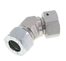 18L Zink plated Steel 45deg Elbow Cutting Fitting with Swivel 315 bar NBR O-ring Sealing Cone Adjustable ISO 8434-1