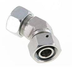 18L Zink plated Steel 45deg Elbow Cutting Fitting with Swivel 315 bar NBR O-ring Sealing Cone Adjustable ISO 8434-1