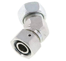 18L Zink plated Steel 45deg Elbow Cutting Fitting with Swivel 315 bar NBR O-ring Sealing Cone Adjustable ISO 8434-1