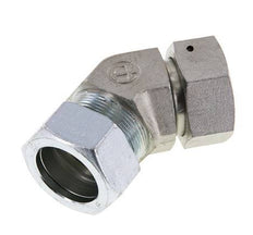 35L Zink plated Steel 45deg Elbow Cutting Fitting with Swivel 160 bar NBR O-ring Sealing Cone Adjustable ISO 8434-1