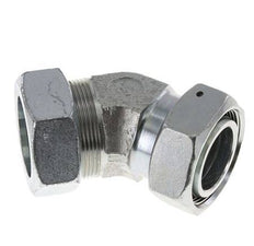42L Zink plated Steel 45deg Elbow Cutting Fitting with Swivel 160 bar NBR O-ring Sealing Cone Adjustable ISO 8434-1