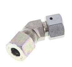 10S Zink plated Steel 45deg Elbow Cutting Fitting with Swivel 630 bar NBR O-ring Sealing Cone Adjustable ISO 8434-1