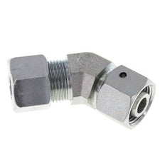 12S Zink plated Steel 45deg Elbow Cutting Fitting with Swivel 630 bar NBR O-ring Sealing Cone Adjustable ISO 8434-1