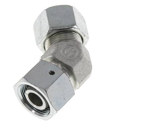 16S Zink plated Steel 45deg Elbow Cutting Fitting with Swivel 400 bar NBR O-ring Sealing Cone Adjustable ISO 8434-1