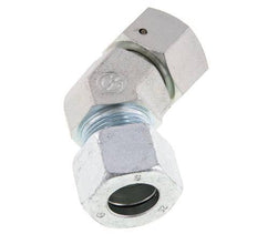 20S Zink plated Steel 45deg Elbow Cutting Fitting with Swivel 400 bar NBR O-ring Sealing Cone Adjustable ISO 8434-1