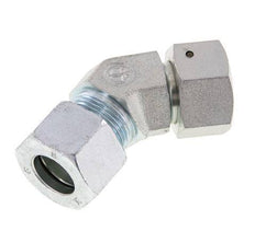 20S Zink plated Steel 45deg Elbow Cutting Fitting with Swivel 400 bar NBR O-ring Sealing Cone Adjustable ISO 8434-1