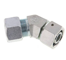 20S Zink plated Steel 45deg Elbow Cutting Fitting with Swivel 400 bar NBR O-ring Sealing Cone Adjustable ISO 8434-1