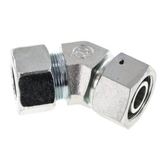 25S Zink plated Steel 45deg Elbow Cutting Fitting with Swivel 400 bar NBR O-ring Sealing Cone Adjustable ISO 8434-1
