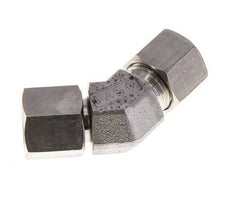 10L Stainless Steel 45deg Elbow Cutting Fitting with Swivel 315 bar FKM O-ring Sealing Cone Adjustable ISO 8434-1