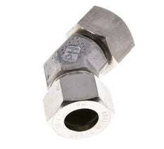 18L Stainless Steel 45deg Elbow Cutting Fitting with Swivel 315 bar FKM O-ring Sealing Cone Adjustable ISO 8434-1