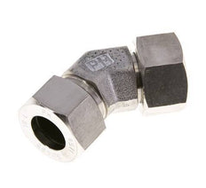 18L Stainless Steel 45deg Elbow Cutting Fitting with Swivel 315 bar FKM O-ring Sealing Cone Adjustable ISO 8434-1