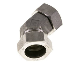 42L Stainless Steel 45deg Elbow Cutting Fitting with Swivel 160 bar FKM O-ring Sealing Cone Adjustable ISO 8434-1