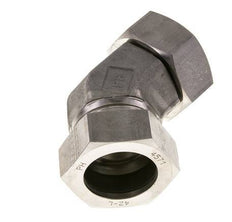 42L Stainless Steel 45deg Elbow Cutting Fitting with Swivel 160 bar FKM O-ring Sealing Cone Adjustable ISO 8434-1