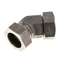 42L Stainless Steel 45deg Elbow Cutting Fitting with Swivel 160 bar FKM O-ring Sealing Cone Adjustable ISO 8434-1