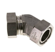 42L Stainless Steel 45deg Elbow Cutting Fitting with Swivel 160 bar FKM O-ring Sealing Cone Adjustable ISO 8434-1