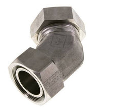 42L Stainless Steel 45deg Elbow Cutting Fitting with Swivel 160 bar FKM O-ring Sealing Cone Adjustable ISO 8434-1