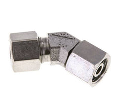 10S Stainless Steel 45deg Elbow Cutting Fitting with Swivel 630 bar FKM O-ring Sealing Cone Adjustable ISO 8434-1