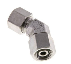 10S Stainless Steel 45deg Elbow Cutting Fitting with Swivel 630 bar FKM O-ring Sealing Cone Adjustable ISO 8434-1