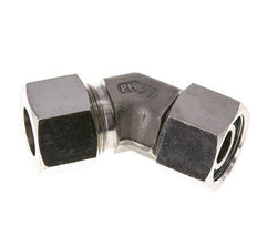 20S Stainless Steel 45deg Elbow Cutting Fitting with Swivel 400 bar FKM O-ring Sealing Cone Adjustable ISO 8434-1