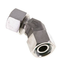 20S Stainless Steel 45deg Elbow Cutting Fitting with Swivel 400 bar FKM O-ring Sealing Cone Adjustable ISO 8434-1