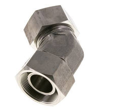 38S Stainless Steel 45deg Elbow Cutting Fitting with Swivel 315 bar FKM O-ring Sealing Cone Adjustable ISO 8434-1
