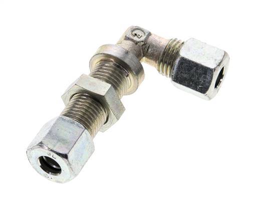 8L Zink plated Steel Elbow Cutting Fitting Bulkhead 315 bar ISO 8434-1