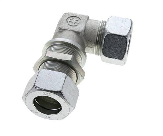 30S Zink plated Steel Elbow Cutting Fitting Bulkhead 400 bar ISO 8434-1