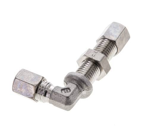 6L Stainless Steel Elbow Compression Fitting Bulkhead 315 bar ISO 8434-1