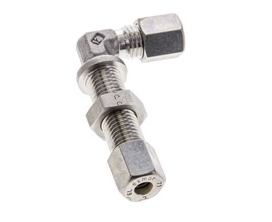 6L Stainless Steel Elbow Compression Fitting Bulkhead 315 bar ISO 8434-1