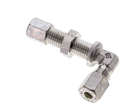 6L Stainless Steel Elbow Compression Fitting Bulkhead 315 bar ISO 8434-1