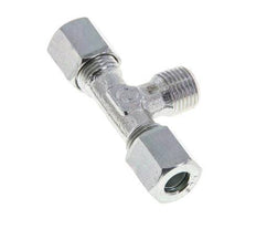 6LL & M10x1 (con) Zink plated Steel T-Shape Tee Cutting Fitting with Male Threads 100 bar ISO 8434-1