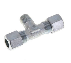 8LL & M10x1 (con) Zink plated Steel T-Shape Tee Cutting Fitting with Male Threads 100 bar ISO 8434-1