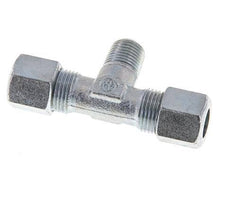 8LL & M10x1 (con) Zink plated Steel T-Shape Tee Cutting Fitting with Male Threads 100 bar ISO 8434-1