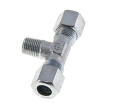 8LL & M10x1 (con) Zink plated Steel T-Shape Tee Cutting Fitting with Male Threads 100 bar ISO 8434-1