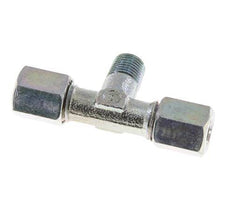 6L & M10x1 (con) Zink plated Steel T-Shape Tee Cutting Fitting with Male Threads 315 bar ISO 8434-1