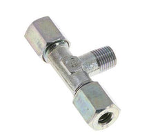 6L & M10x1 (con) Zink plated Steel T-Shape Tee Cutting Fitting with Male Threads 315 bar ISO 8434-1