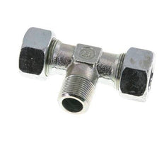 18L & M22x1.5 (con) Zink plated Steel T-Shape Tee Cutting Fitting with Male Threads 315 bar ISO 8434-1