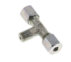 6S & M12x1.5 (con) Zink plated Steel T-Shape Tee Cutting Fitting with Male Threads 640 bar ISO 8434-1